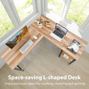 Industrial L-Shaped Corner Computer Desk Office Workstation with Storage Shelves by LJGDeals