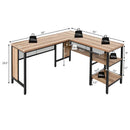 Industrial L-Shaped Corner Computer Desk Office Workstation with Storage Shelves by LJGDeals