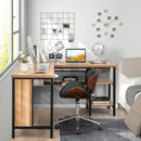 Industrial L-Shaped Corner Computer Desk Office Workstation with Storage Shelves by LJGDeals