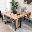 Industrial L-Shaped Corner Computer Desk Office Workstation with Storage Shelves by LJGDeals