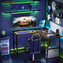 L Shaped Corner Computer Desk with Storage Shelves by LJGDeals