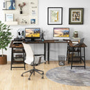 L Shaped Corner Computer Desk with Storage Shelves by LJGDeals