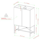 Tiki Contemporary Bookmatch-Doors Tall Accent Cabinet with Inset Top