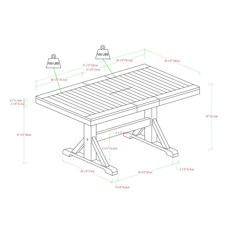 Meridian 6-Piece Wood Dining Set