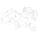 Vance Modern Industrial 3-Piece Metal and Wood Rectangle Dining Set