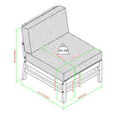 4-Piece Modern Chevron Acacia Outdoor Chaise Sectional with Coffee Table