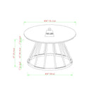 Vivian Modern Round Coffee Table with Metal Base