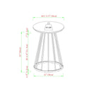 Vivian 16" Modern Side Table with Metal Caged Base