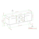 60" 2-Door Modern Media Console