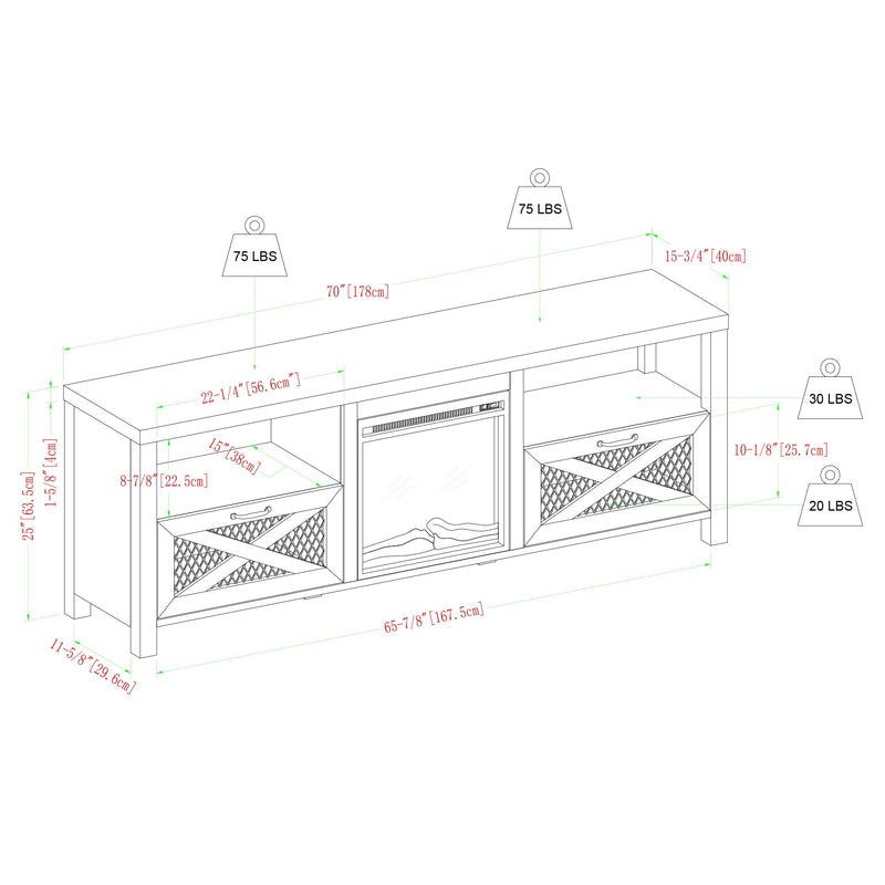 Farmhouse Abilene 70" Rustic Fireplace TV Stand