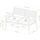 Zander Mid-Century Modern Acacia Outdoor Slat-Back Loveseat