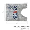 Chicago Design U Shape Bathroom Rug | 20”x24" | Multicolor