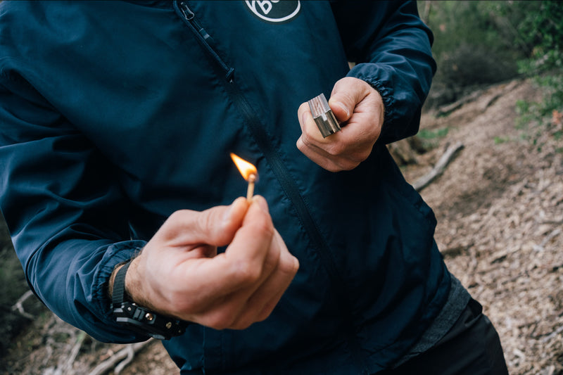 Titanium Match Slide Box With Loop