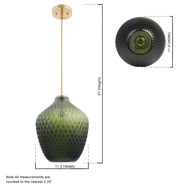 Lavine 1-light Olive Handblown Glass Mini Island Pendant Light