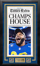 Los Angeles Times Rams Super Bowl LVI Champions Framed Player Newspaper by Dynasty Sports & Framing