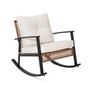 Rattan Modern Cushioned Rocking Armchair