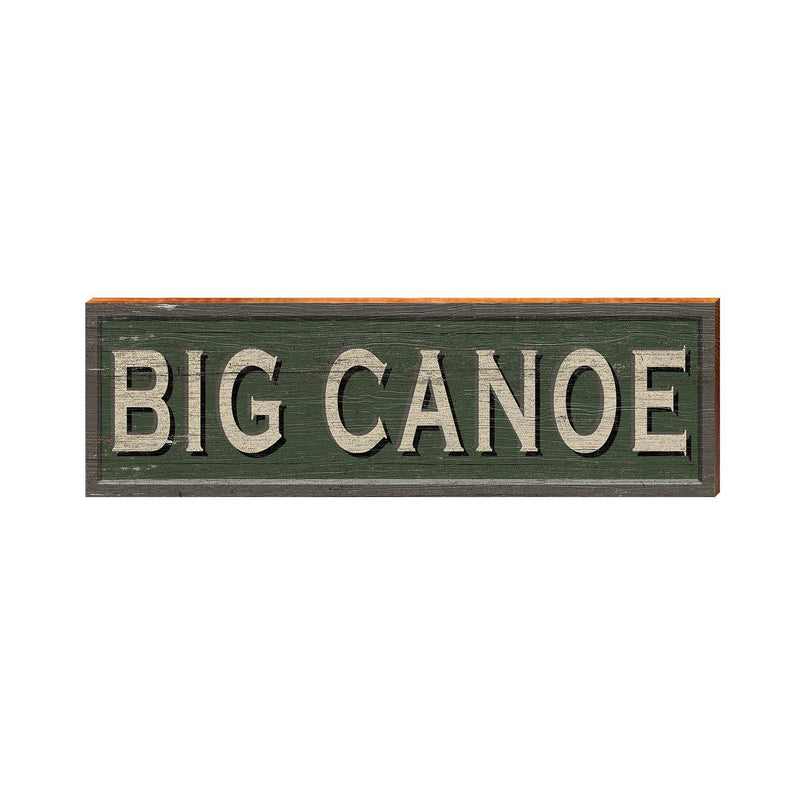 Big Canoe Green Sign | Wall Art Print on Real Wood