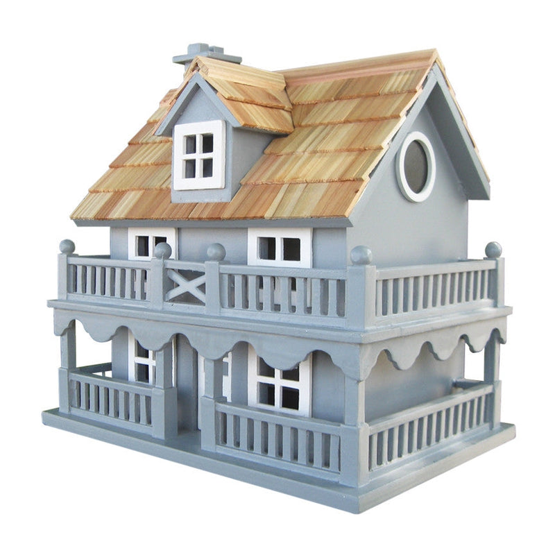 Light Blue Wooden Cottage Bird House with Removeable Back, photo 2 of 2
