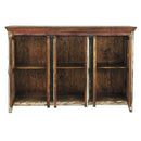Cabana Large Rustic Glass Cabinet Buffet | Solid Wood Multicolor Sideboard Cabinet with Glass doors