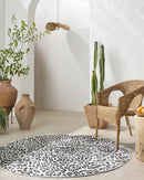 Alderbury White Leopard Print Rug
