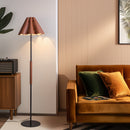 Floor Lamp with Leather Lampshade