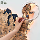 Wooden 3d LED Map of USA  - Gold