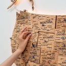 Wooden 3d LED Map of USA  - Gold