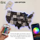 Wooden 3d LED Map of USA - Nordik