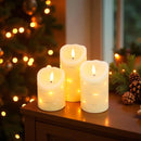 Set of 3 Flickering Flameless Real Wax Candles