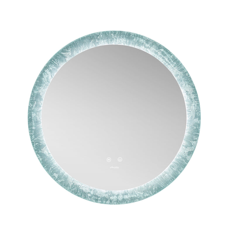 Frysta Round LED Frameless Mirror with Dimmer and Defogger