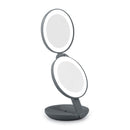 Lighted Travel Mirror with Magnification & Folding-to-Compact