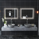 LED Bathroom Mirror Wall Mounted Rectangle Mirror with 3-Color Dimmable Lights