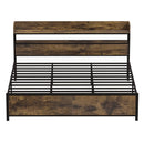 Queen LED Bed Frame with Power Outlets and Storage Headboard by DirectDeals
