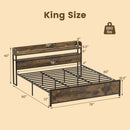 Queen LED Bed Frame with Power Outlets and Storage Headboard by DirectDeals