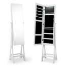 LED Jewelry Cabinet Armoire Organizer with Bevel Edge Mirror by LJGDeals