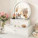 LED Lighted Vanity Mirror for Bedroom Tabletop-White by DirectDeals