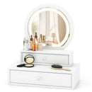 LED Lighted Vanity Mirror for Bedroom Tabletop-White by DirectDeals