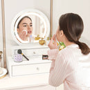 LED Lighted Vanity Mirror for Bedroom Tabletop-White by DirectDeals