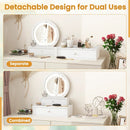 LED Lighted Vanity Mirror for Bedroom Tabletop-White by DirectDeals