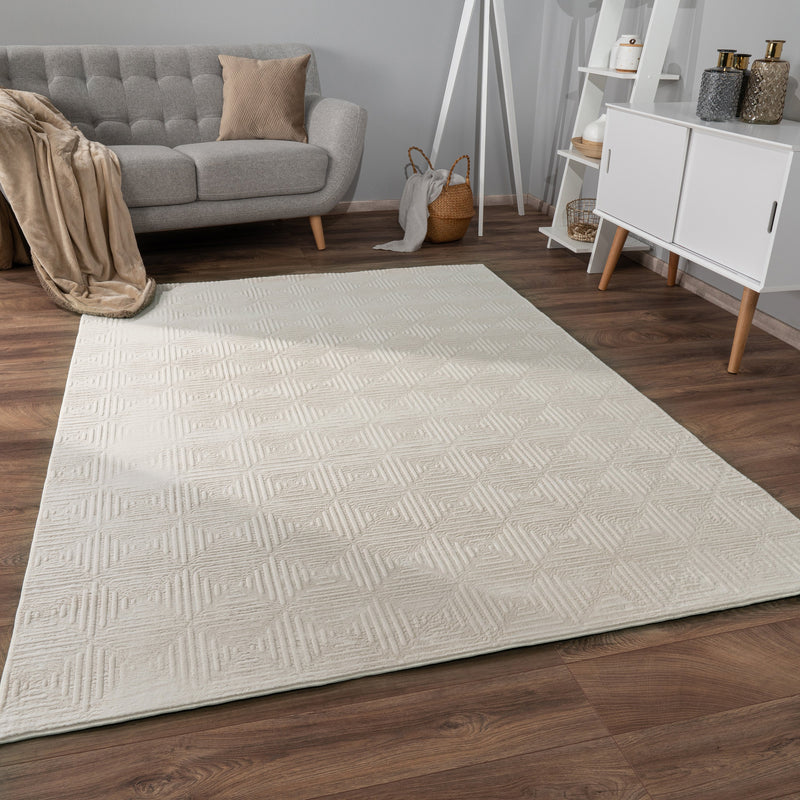 Soft Washable Area Rug Aspen with High-Low Pattern