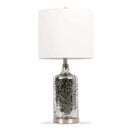 Lentner Ribbed White Ceramic Table Lamp