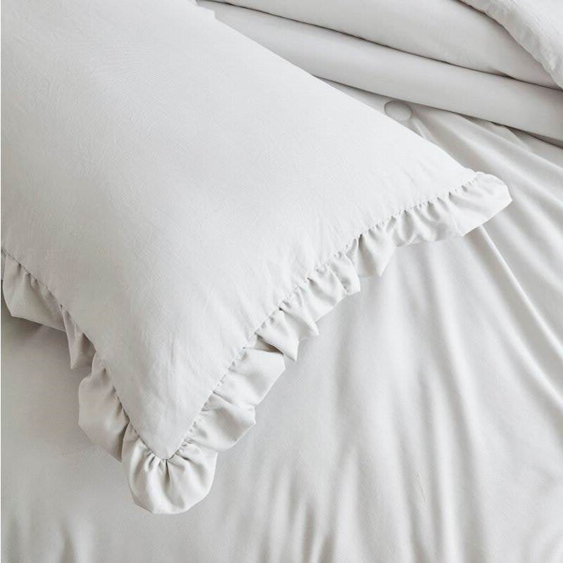 King Oversized Grey Ruffled Edge Microfiber Comforter Set, photo 5 of 5
