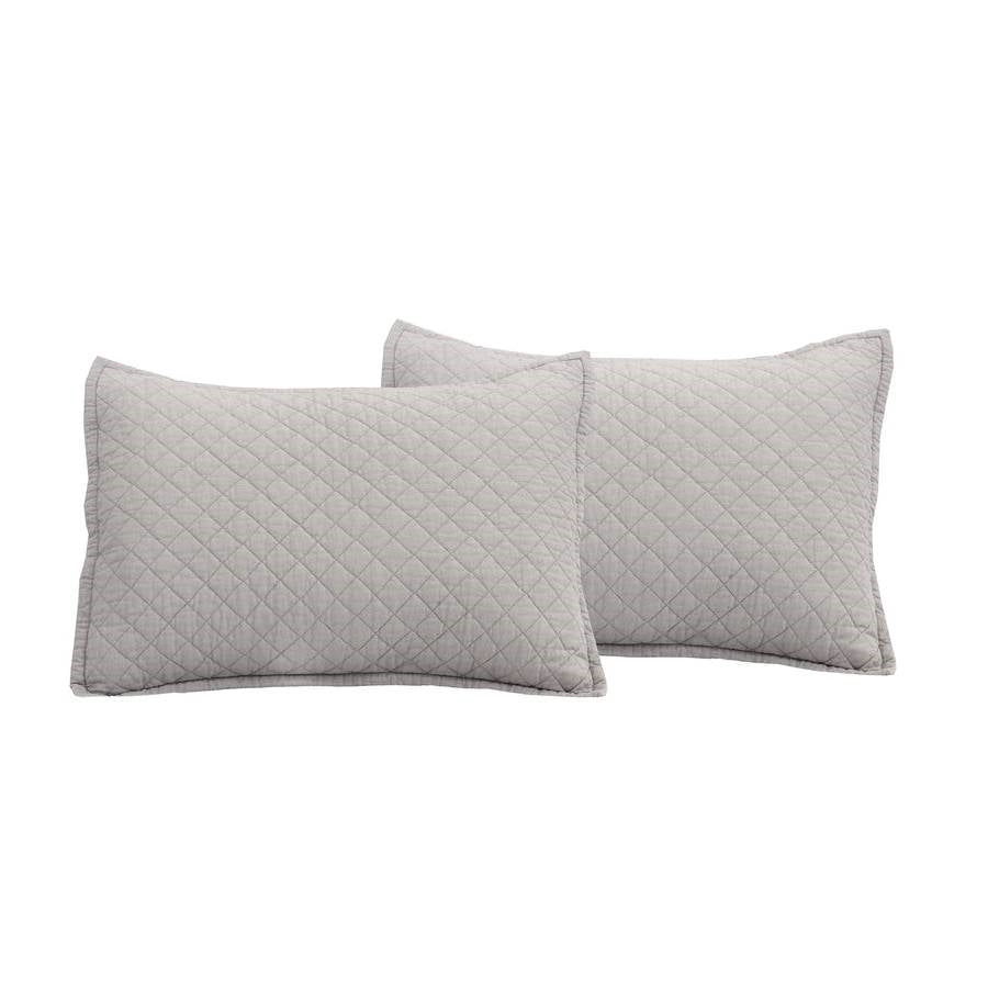King/CAL King Lightweight Cotton Linen Grey Reversible 3-PC Quilt Set, photo 3 of 3