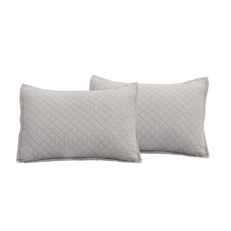King/CAL King Lightweight Cotton Linen Grey Reversible 3-PC Quilt Set, photo 3 of 3