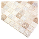 Cream Soft Earthy 12x12 Foiled Texture Square Stone Mosaic Tile (5 pack, 5 sq ft/case)