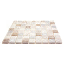 Cream Soft Earthy 12x12 Foiled Texture Square Stone Mosaic Tile (5 pack, 5 sq ft/case) - Sample
