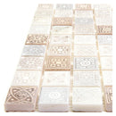 Cream Soft Earthy 12x12 Foiled Texture Square Stone Mosaic Tile (5 pack, 5 sq ft/case) - Sample