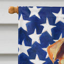USA American Flag with Airedale House Flag 28x40 Porch Sleeve Pole Decorative Outside Yard Banner Artwork Wall Hanging, Polyester