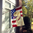 USA American Flag with Labrador House Flag 28x40 Porch Sleeve Pole Decorative Outside Yard Banner Artwork Wall Hanging, Polyester