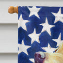 USA American Flag with Labrador House Flag 28x40 Porch Sleeve Pole Decorative Outside Yard Banner Artwork Wall Hanging, Polyester